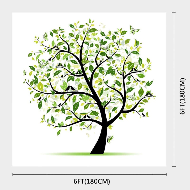 SSCSTS 6x6ft Family Tree Photography Background Green Tree Family Reunion Backdrop Photo Props LYST678 - Image 2